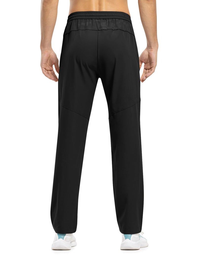 TBMPOY Men's Travel Hiking Pants Lightweight Athletic Pant Quick Dry Windbreaker Fishing Running Active Jogger Black XL - Image 3